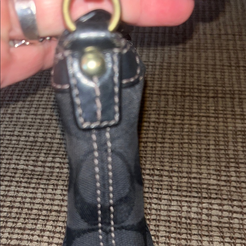 Vintage Black Coach Mini Turnlock Bag Canvas and leather with gold detail - Picture 6 of 16